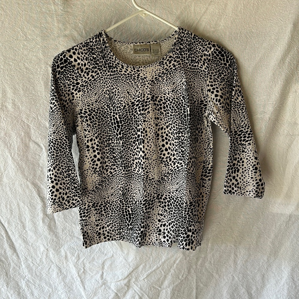 Chicos Leopard 3/4 sleeve